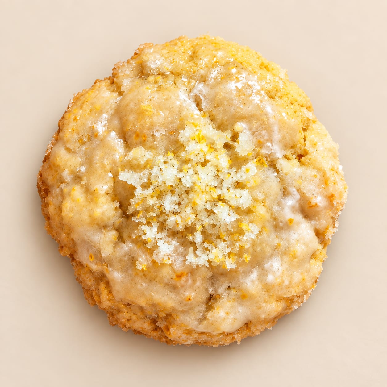 A Miss Lemon cookie with a glazed lemon topping and candied lemon sugar